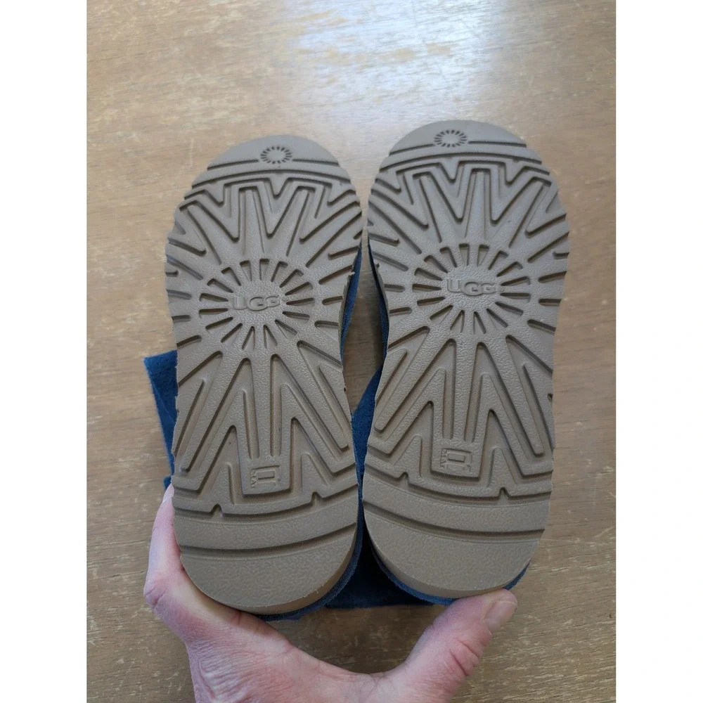 UGG Classic Unlined Blue Perf‎ Suede Ankle Boots Womens 8 comfort pull on street